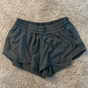 Army green lululemon shorts